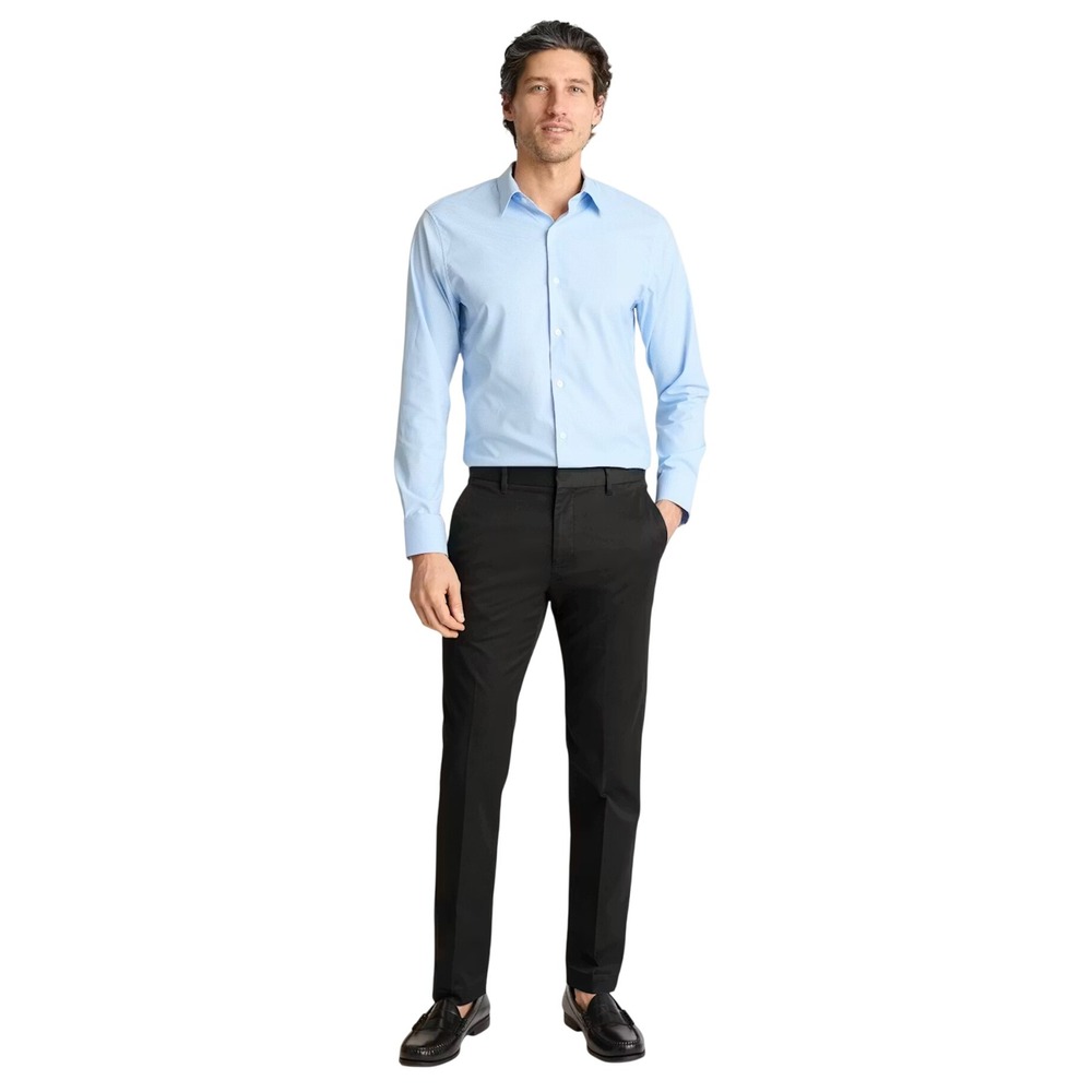 Bonobos Mens Stretch Washed Chinos Black Flat Front Casual Dress Pants 38x32